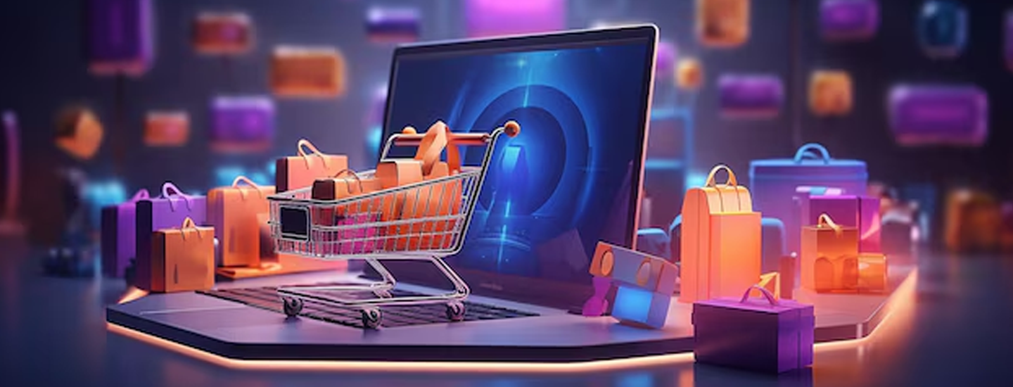 Abstract background of digital commerce